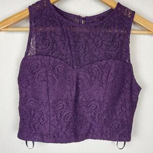 Speechless Fairy Whimsigoth Crop Top Size S – Bordeaux Lace Glitter Keyhole Back